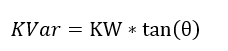 Reactive power equation given KW