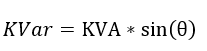 Reactive power equation given KVA