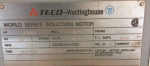 Typical Motor Name Plate Data