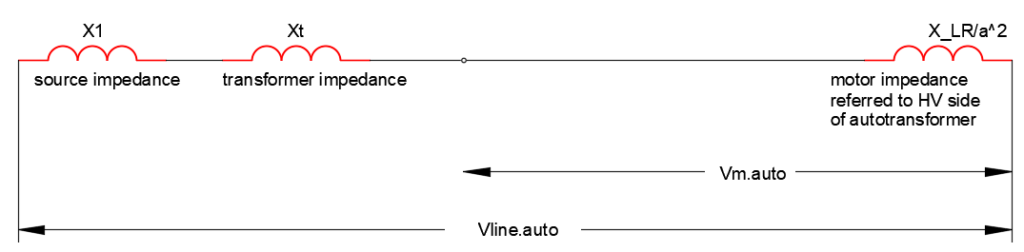 Autotransformer starter equivalent circuit