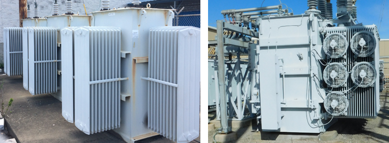 Oil Filled Transformer, Cooling Class ONAN [Left] and ONAF [Right]