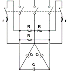 Capacitor bank discharge using switched resistors