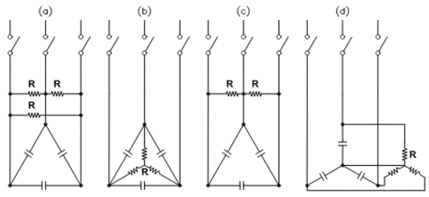 Different discharge resistor connections