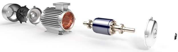 Motor temperature sensors are installed in stator and bearing