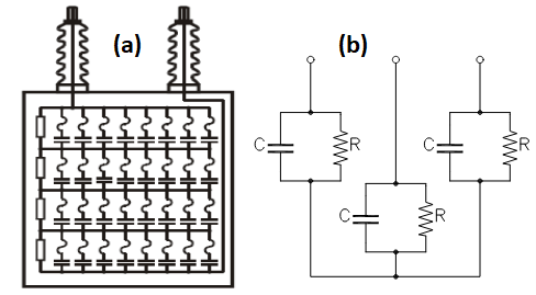 Single phase MV capacitor, Equivalent circuit for three single phase capacitors connected in star