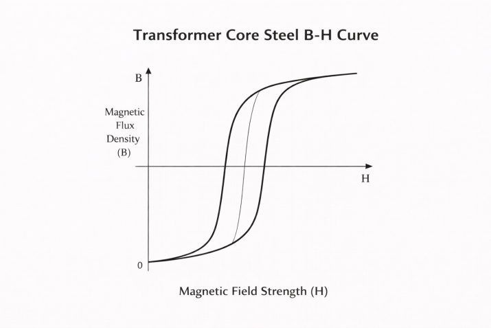 Transformer core steel B-H curve